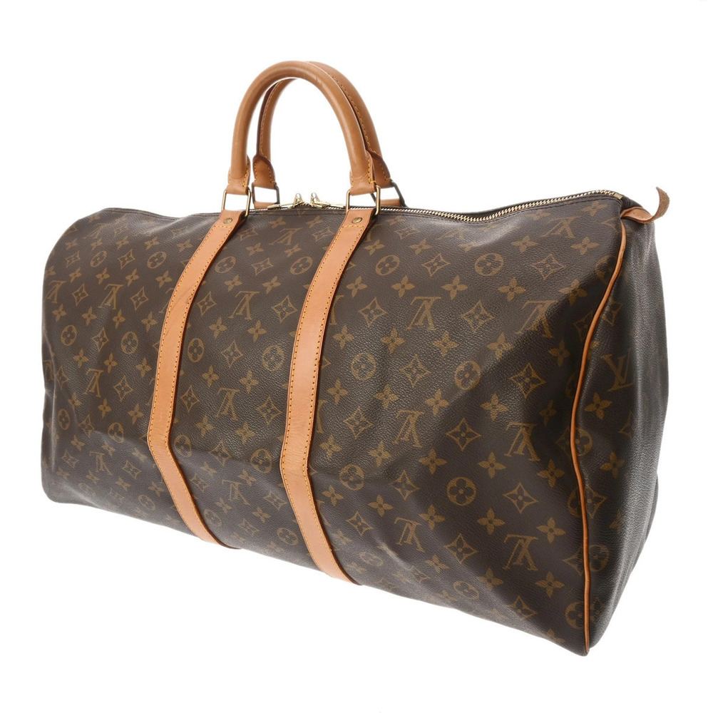 Louis Vuitton Canvas Bag Keepall Monogram Brown Boston Brown